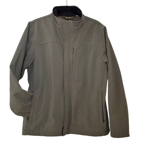 Eddie Bauer Full Zip Jacket Weather Proof Fleece Lined Olive Green Men's Medium - Picture 1 of 5